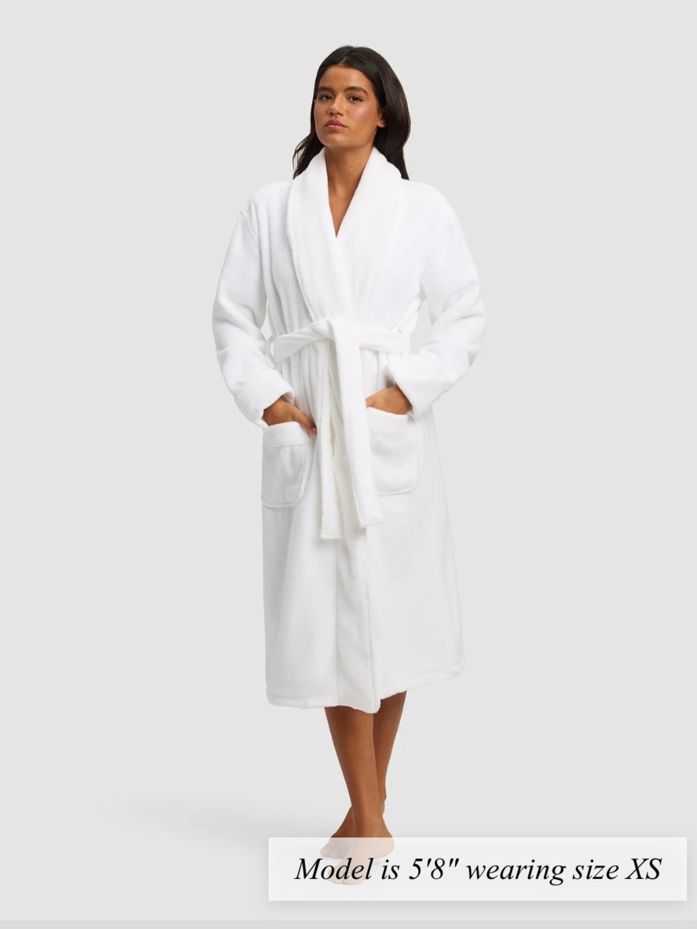 Cozy Earth Luxe Bath Robe White XS NWT Cotton Bamboo